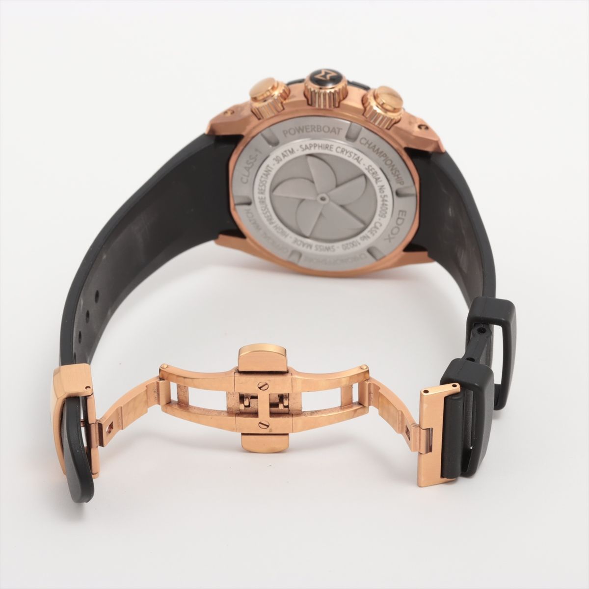美品 エドックス EDOX クロノオフショア1 SS×ラバー QZ 10220