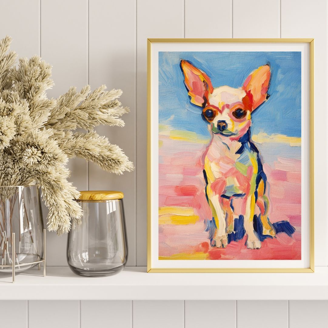 ✴️特別価格【原画】『トオボエ通り』（絵画　犬　チワワ　パピヨン　パステル画） ✴️特別価格【原画】『トオボエ通り』（絵画 犬 チワワ パピヨン