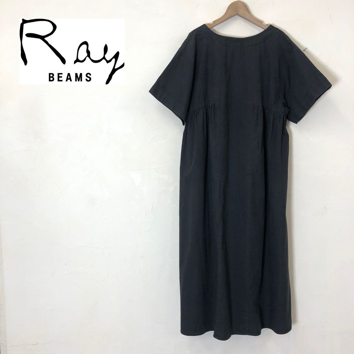 1H270-K-N◇Ray BEAMS レイビームス 半袖ロングワンピース