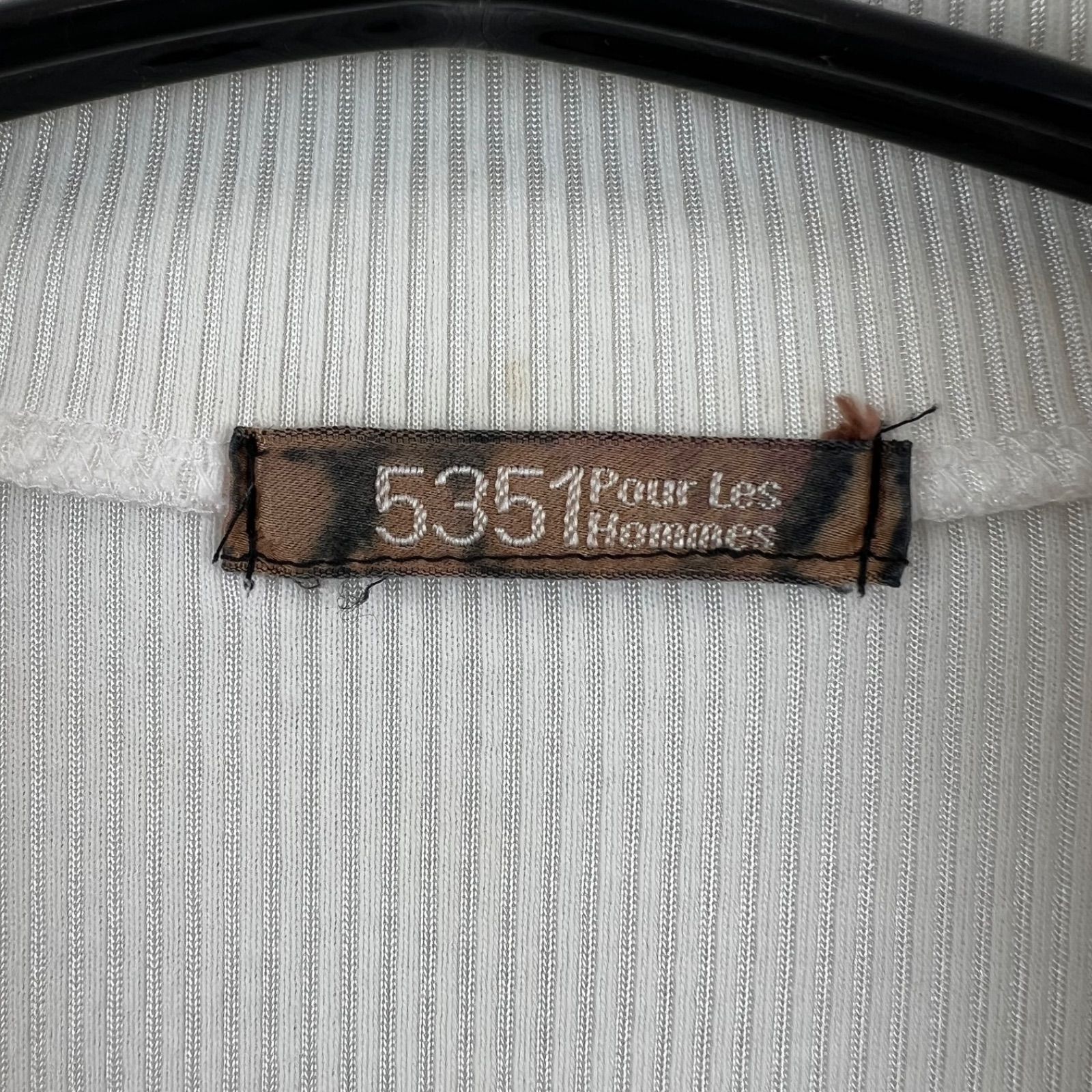 5351 pour les hommes 00s archive y2k half zip Tee プールオム