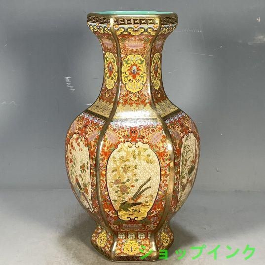 乾隆琺瑯彩花鳥紋六稜賞瓶 景徳鎮 陶磁器 装飾品 現代工芸品 美術品 置物 清乾隆琺瑯彩花鳥図紋六稜賞瓶 景徳鎮 陶磁器 装飾品 工芸品