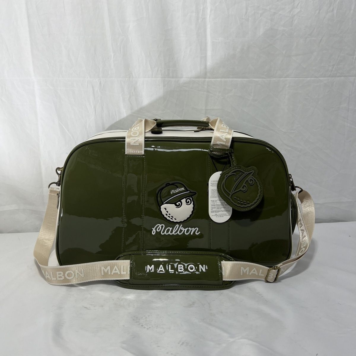 MALBON GOLF エナメル ボストンバッグ シューズポケット付