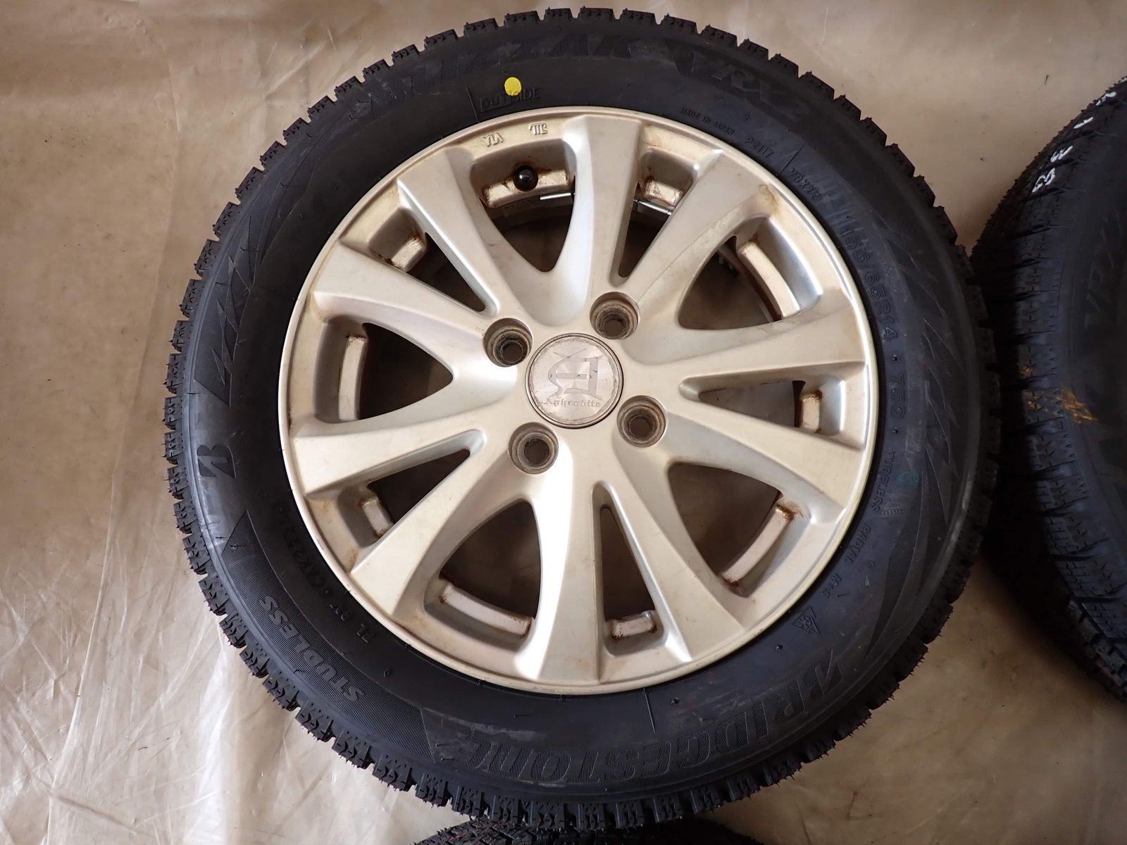 最低の価格！ 冬 製 4本SET 会社宛 155 65R14×4.5J 75Q ブリヂストン BS ブリザック VRX2 アルミ ワゴンR アルト タント NO D6138
