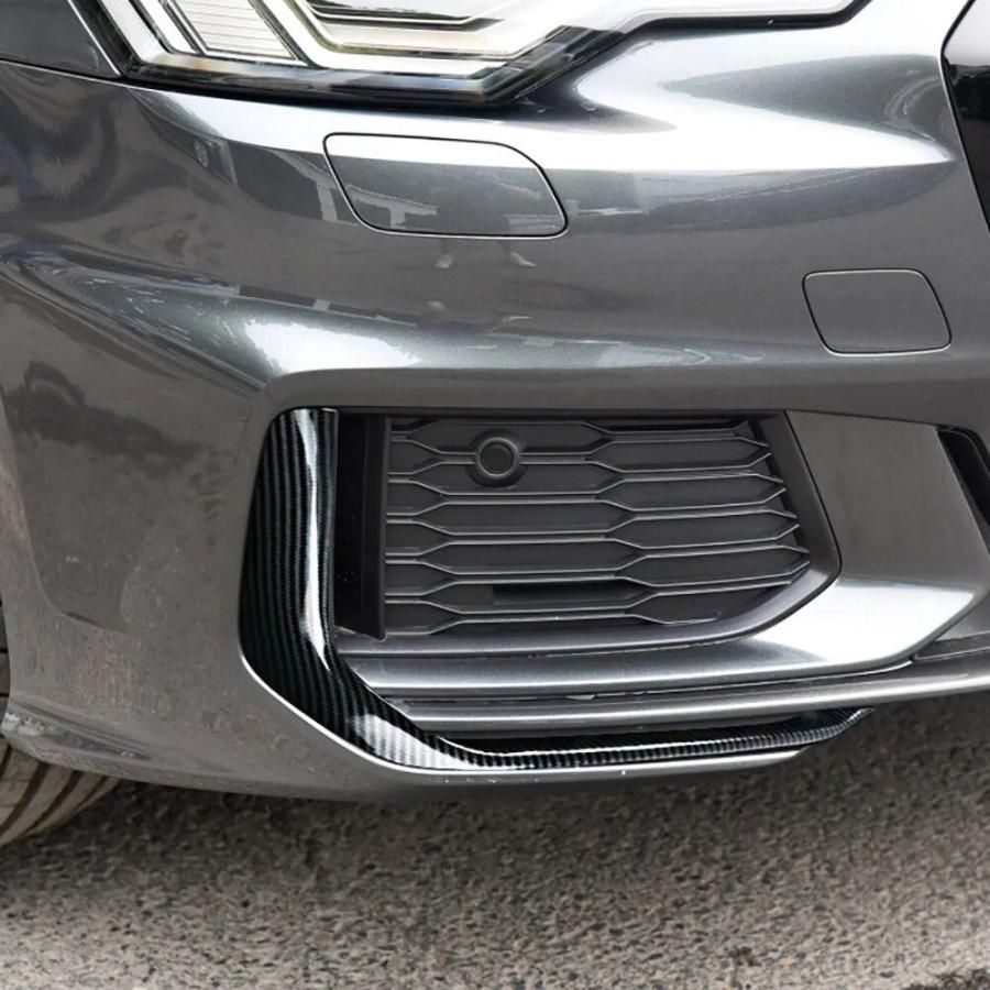 スポーティ全開 アウディ カーボン ルック フロントバンパー ガーニッシュ アウディ A6 A6アバント 40TDI 45TFSI 55TFSI Sライン b8650