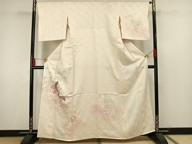 平和屋着物▽訪問着　単衣　花丸文　暈し染め　金彩　ロング丈　正絹　逸品　AAAZ9190fy 平和屋着物▽訪問着 単衣 花丸文 暈し染め 金彩 ロング丈