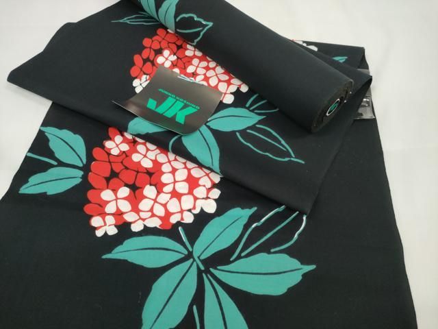 平和屋着物＊夏物 ファッションデザイナー コシノジュンコ 浴衣 反物 着尺 紫陽花 アジサイ 綿 ♥ DAAW7531zzz