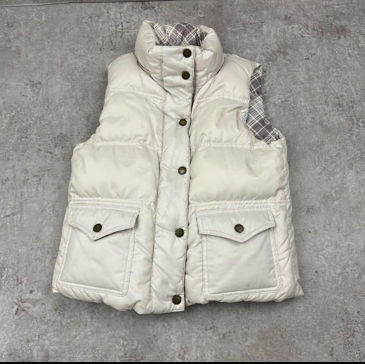 組曲 ダウンベスト リバーシブル オフホワイト 白 チェック ダウン 90 SIROKUMA-CORPORATION_COM