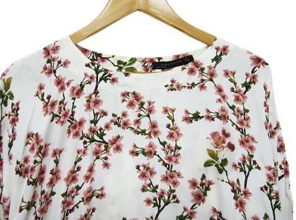 極美品】ZARA WOMAN ザラウーマン 七分袖 カットソー 桜 サクラ