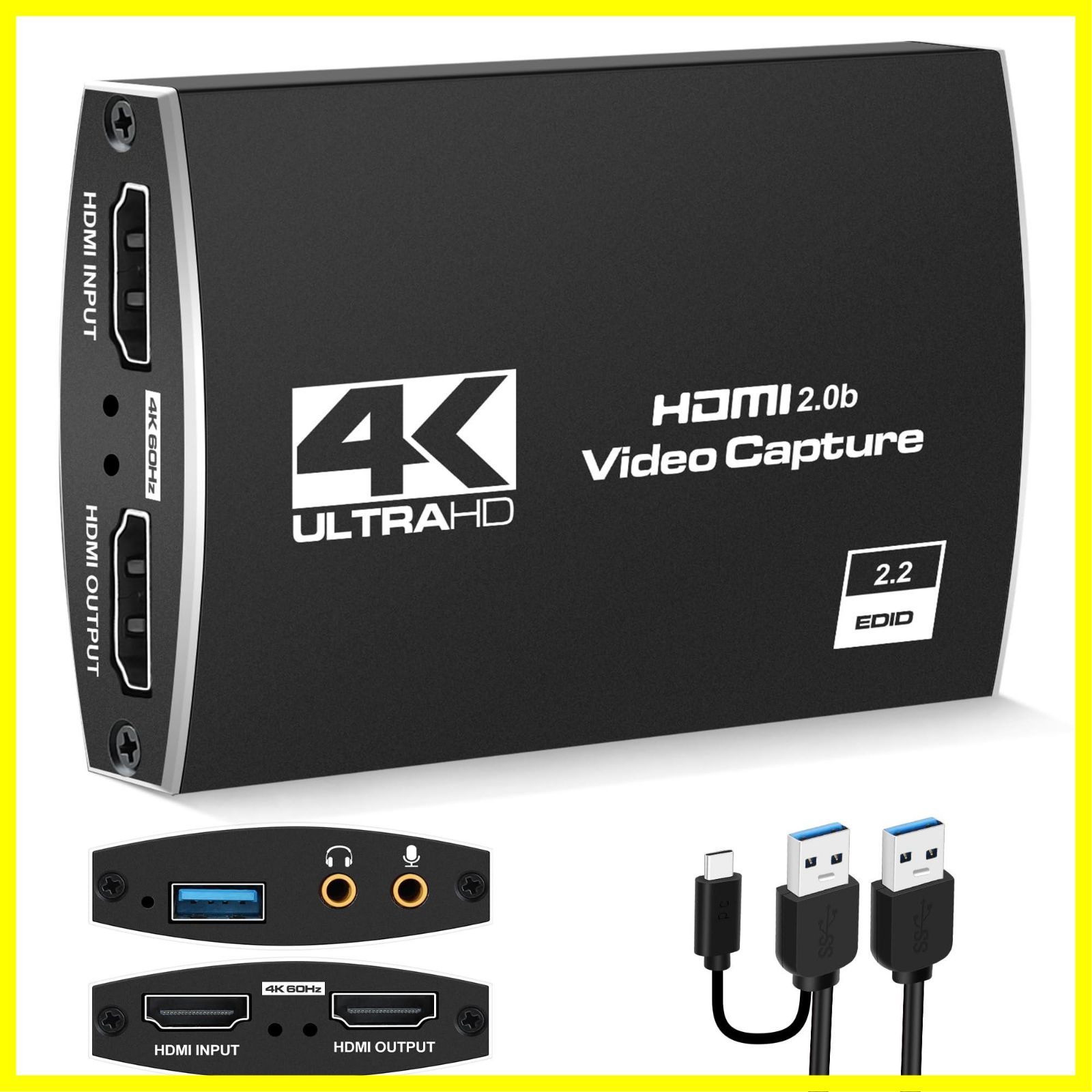 Chilison HDMI キャプチャーボード ゲームキャプチャー USB Type C ビデオキャプチャカード 1080P60Hz ゲーム