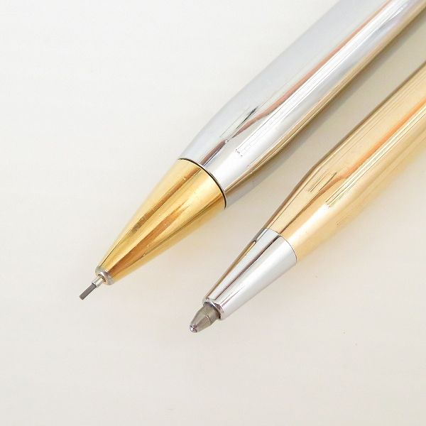 anze クロス CROSS ボールペン シャーペン 回転式 2本セット ゴールド