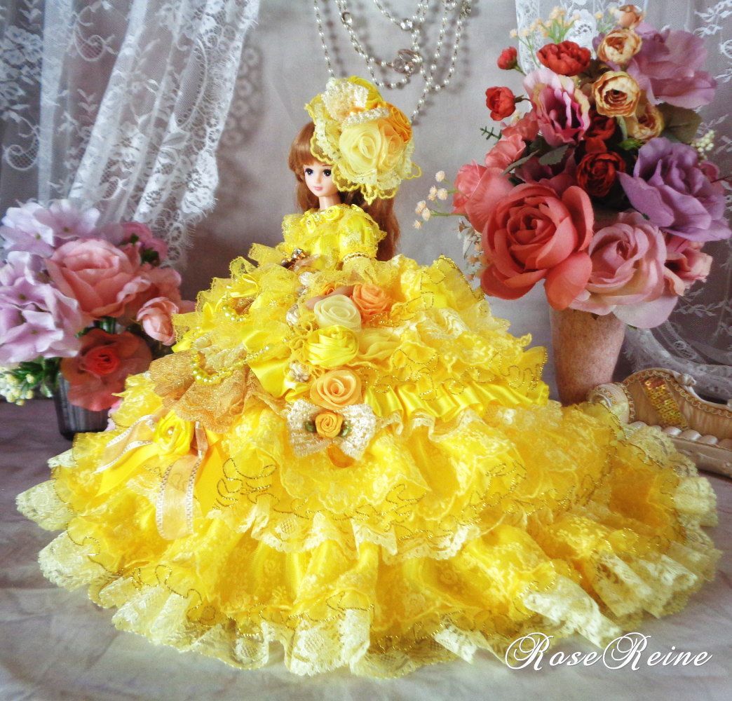 ★初売りセール ベルサイユの薔薇ロマンスイエロー豪華15段ボリュームフリルドレス ☆初売りセール ベルサイユの薔薇 ロマンスフェアリーイエロー 豪華15