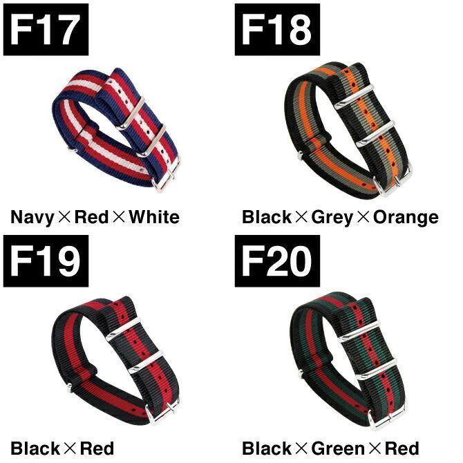 [20mm/F19 Black x Red] NATO Band NATO Band 20mm Band 20mm Belt 20mm Nylon Band 20mm Nylon Band Smart Watch ROLEX TUDOR OMEGA SEIKO Luminox Army