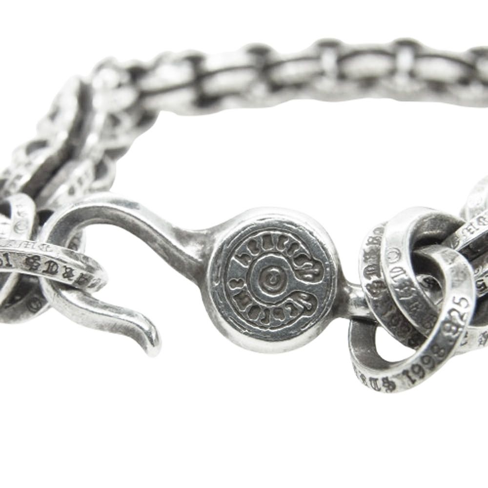 ［クロムハーツ］DOUBLE B RING ダブルBリング シルバーブレスレット クロムハーツ］DOUBLE B RING ダブルBリング シルバーブレスレット