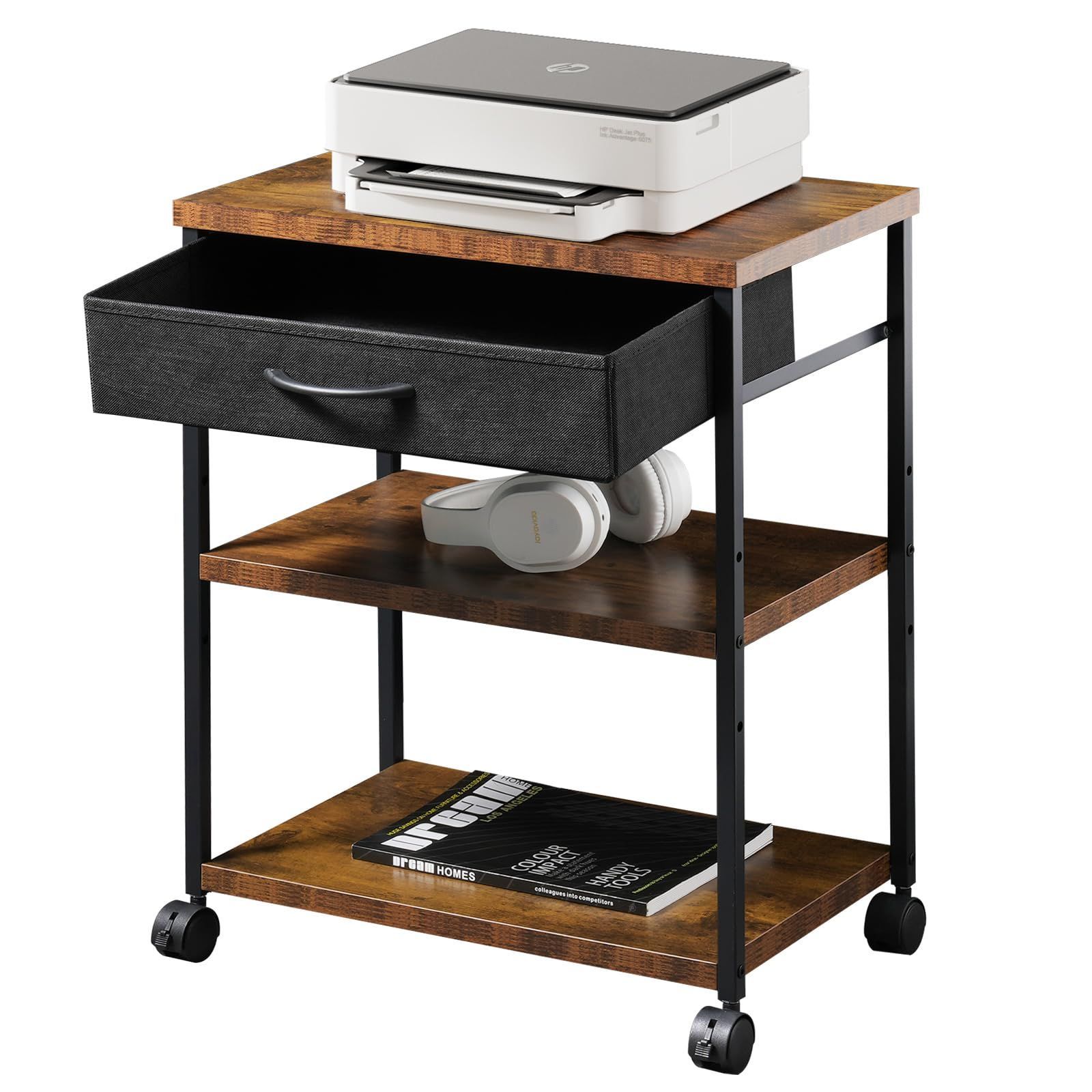 ナカバヤシ デスクターナ デスク下収納 A4 2段 キャビネット ワゴン グレー ND-723N