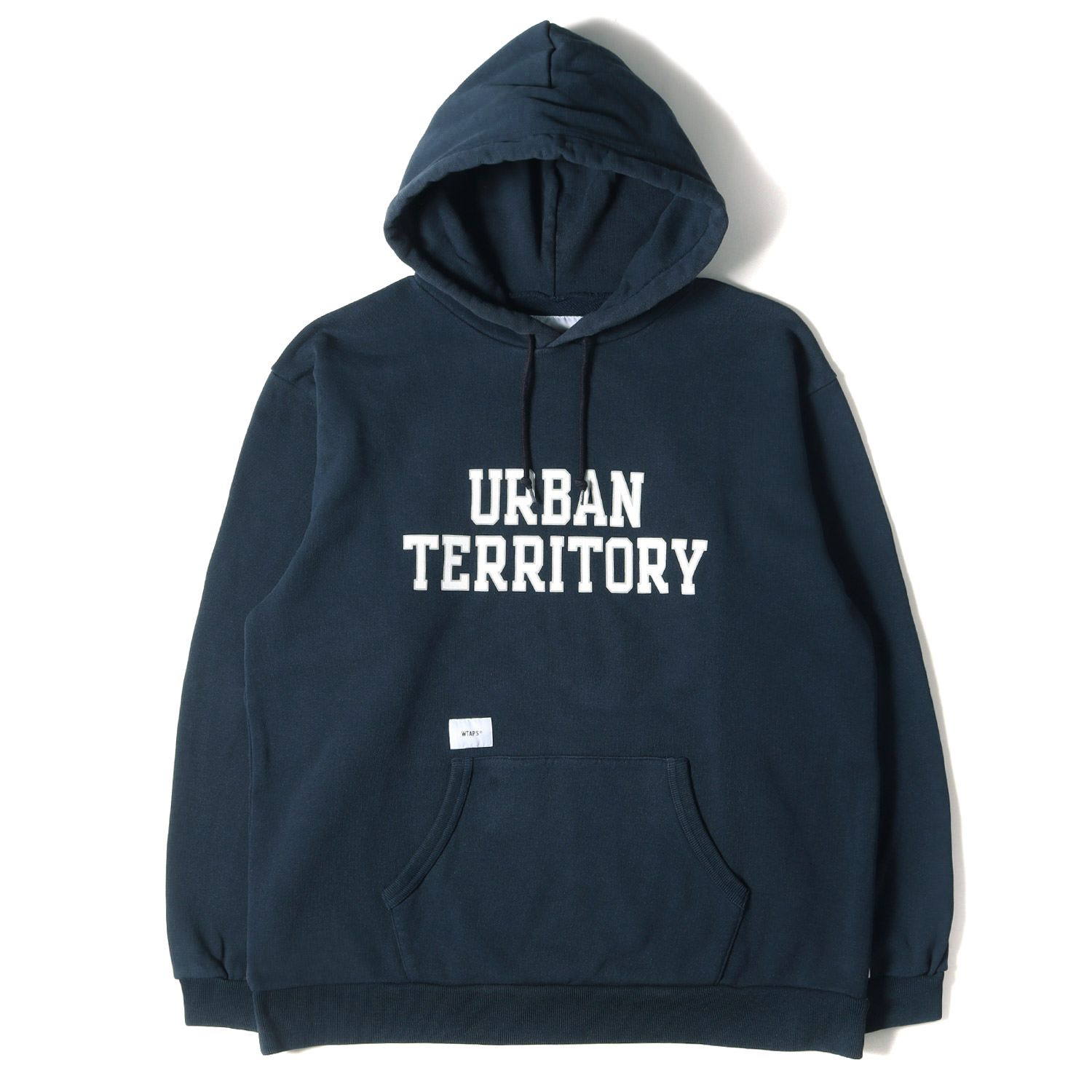 WTAPS ダブルタップス パーカー ロゴ プリント スウェットパーカー URBAN TERRITORY DESIGN HOODED 19SS  ネイビー 紺 L トップス フーディー スウェットシャツ ミリタリー ストリート ブランド