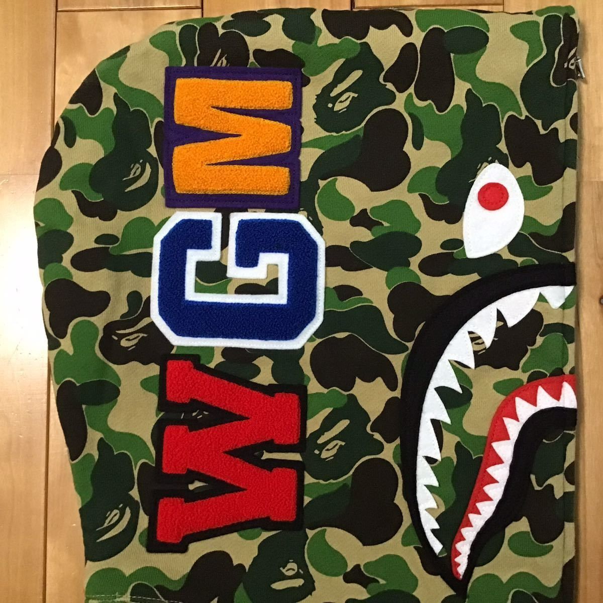 XL ABC camo green シャーク パーカー shark full zip hoodie a