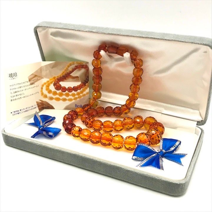Beoluna 琥珀 ネックレス Beoluna 琥珀 ネックレス＆イヤリング/ベオルナ アンバー 箱付き