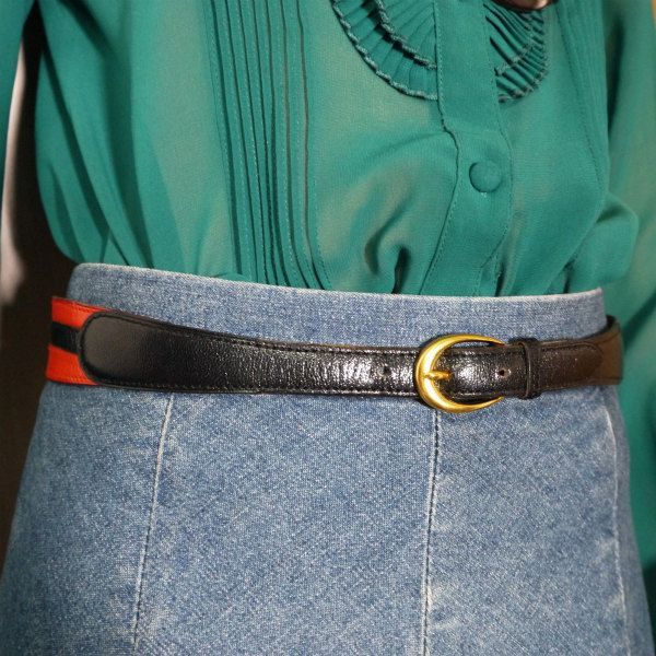 HERMES バイカラー レザーベルト（赤×黒） - メルカリ