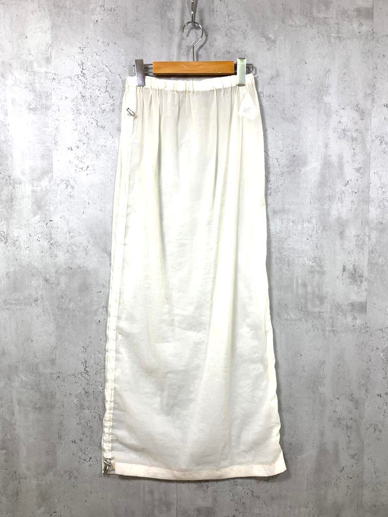 ENOF イナフ nylon skirt ナイロン スカート sizeF|白 ◎レディース