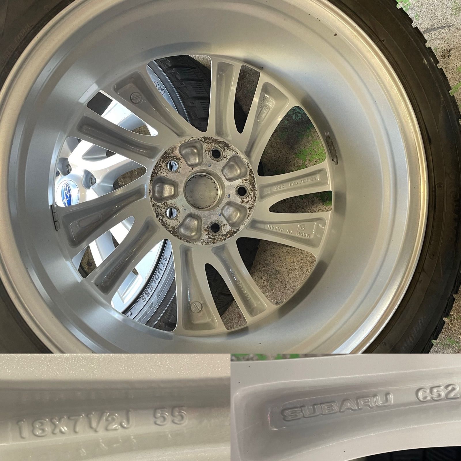 中古 スバル純正 レヴォーグ純正 18×7.5j+55 5/114.3 ヨコハマ ig50プラス 225/45R18 おまけタイヤ4本セット！WRX S4 SUBARU