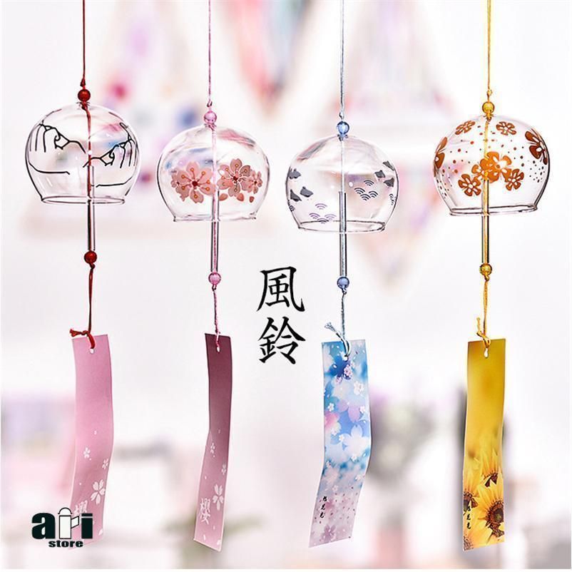 格安，正規品 江戸風鈴 4個?10個セット ガラス風鈴 桜塗装 手作り風鈴 澄んだ音 厄除け 幸運をもたらす 涼しい感じ 夏の風物詩 おしゃれ 窓屋根飾り 室内 風鈴