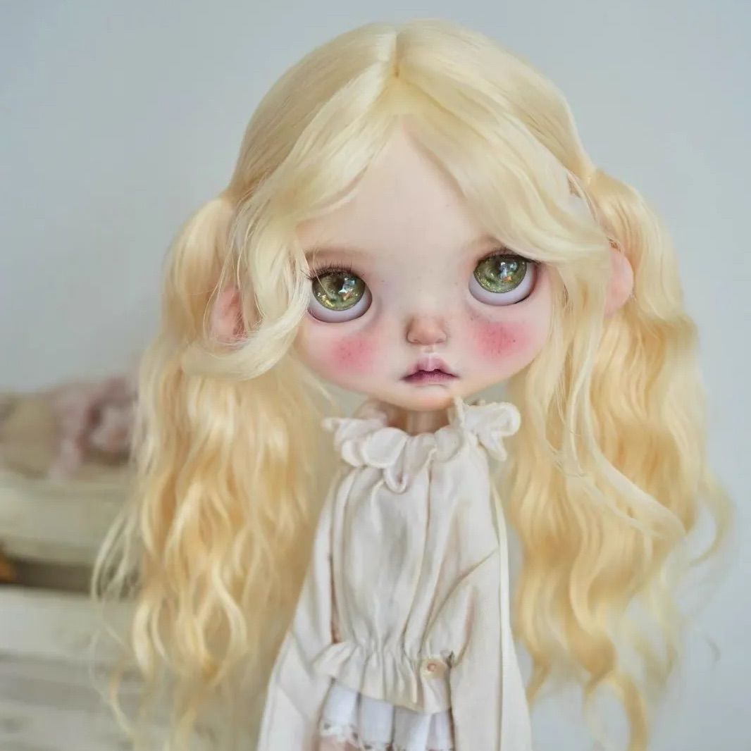 ブライス ウィッグ モヘアウィッグ 海外作家 ツインテール ライトイエロー