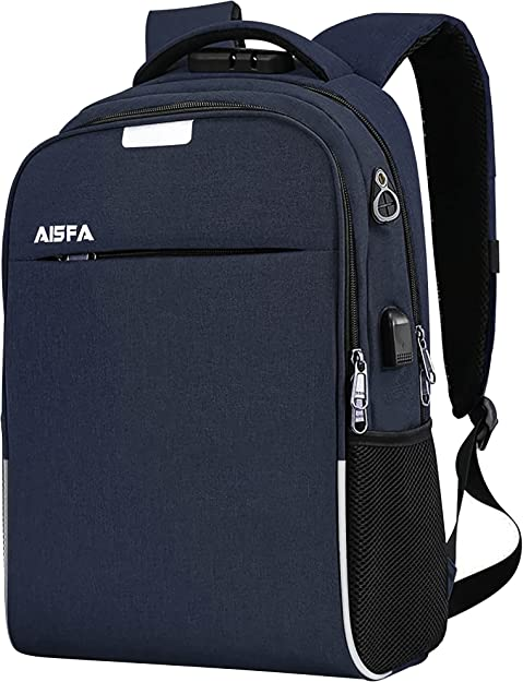 ブルー AISFA リュック メンズ メンズリュックサック PCバック ビジネスリュック 大容量 ラップトップ バックパック USB充電ポート