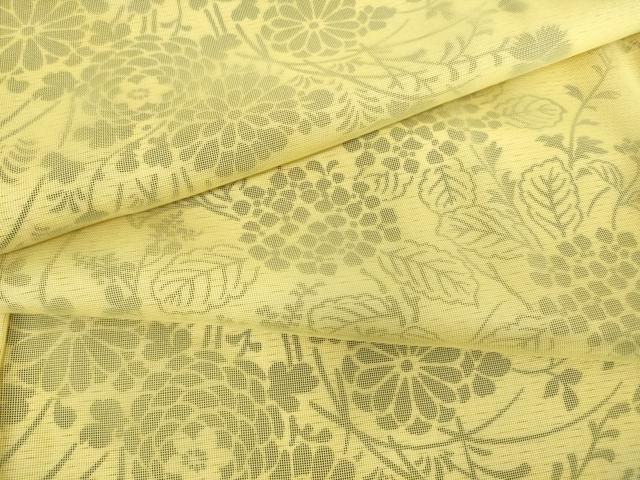 平和屋着物▽上質な小紋　無双　紗袷　紗×絽　草花文　正絹　逸品　DAAT9001az 平和屋着物▽上質な小紋 無双 紗袷 紗×絽 草花文 正絹 逸品 DAAT9001az