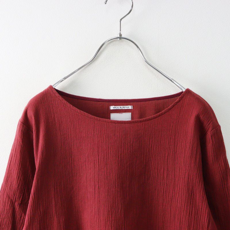 ソウソウ SOU・SOU 坂尾織物高島縮綿100%ゆったりワイド身幅 手書き風プリント貫頭衣プルオーバー♪made in Japan ソウソウ 風靡 GIBAO 七分袖 シャツ 日本製 坂尾織物 高島縮 M 黒系