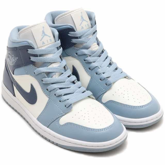 新品 NIKE ナイキ スニーカー ナイキ エア ジョーダン 1 ミッド NIKE W AIR JORDAN 1 MID セイル/ブルーグレー/ホワイト/ディフューズブルー BQ6472-140