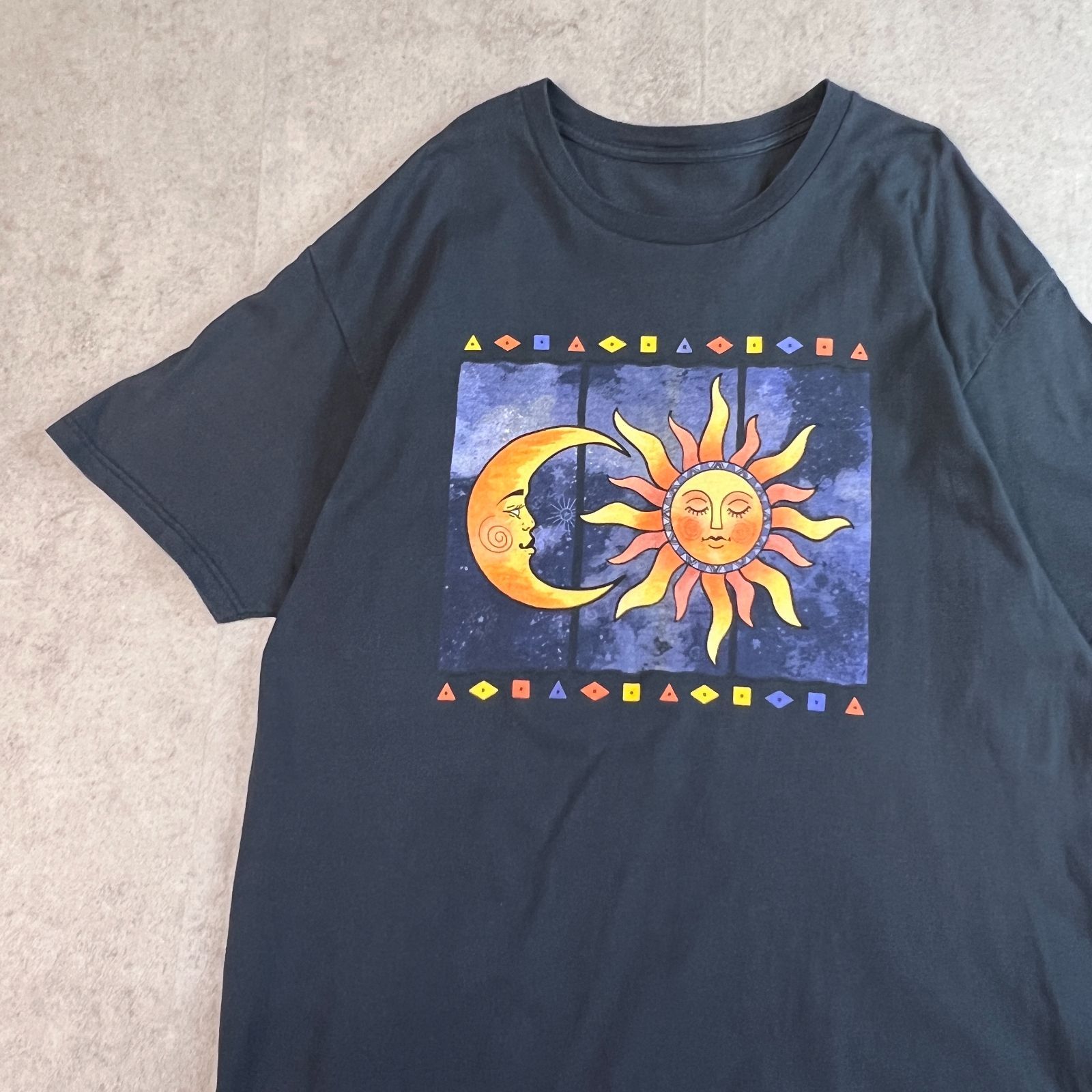 90s アートTシャツ 月と太陽 Sun Moon ヴィンテージTシャツ 半袖T