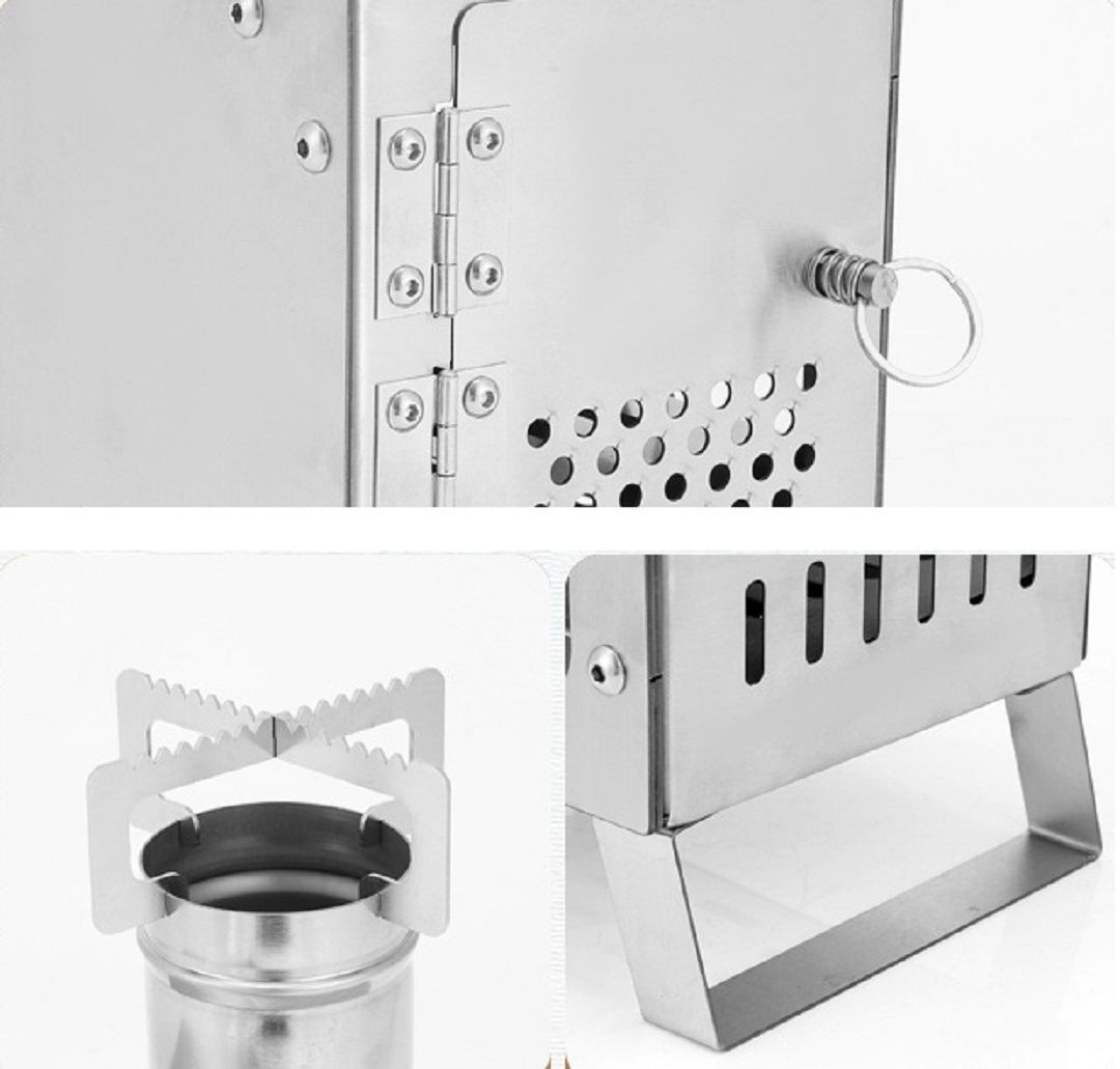 薪 ストーブ アウトドア 調理器具 暖炉 キャンプ 煙突付き 耐熱ガラス窓付き 屋外 小型焚き火台 BBQ コンロ ステンレス鋼 OLIVEOS_COM_TR