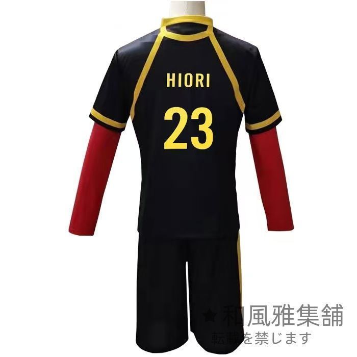 ブルロク コスプレ Blue Lock 氷織羊23番 上下セット ユニフォーム コスプレ衣装 ブラック