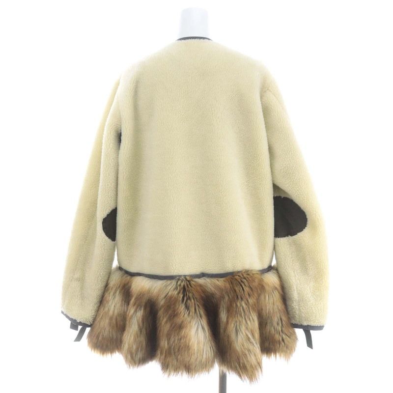 サカイ sacai フェイクファードッキング ボアジャケット ノーカラー 