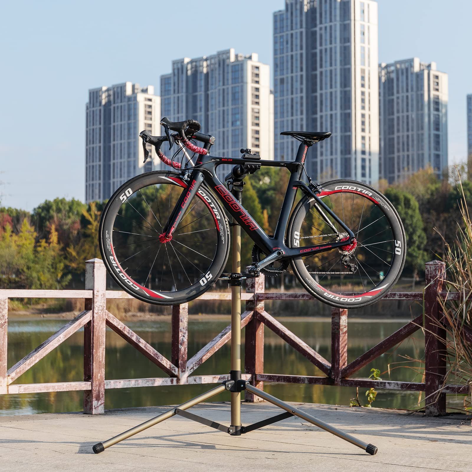 CXWXC 自転車 メンテナンススタンド 三脚 角度・高さ調整 耐荷重30kg 