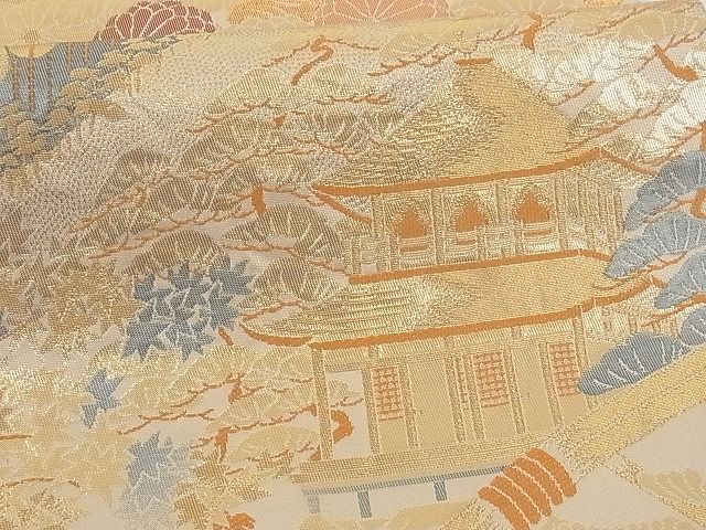 平和屋-こころ店□六通柄袋帯 唐織 初音蒔絵文様 二重箔 純金箔 正絹