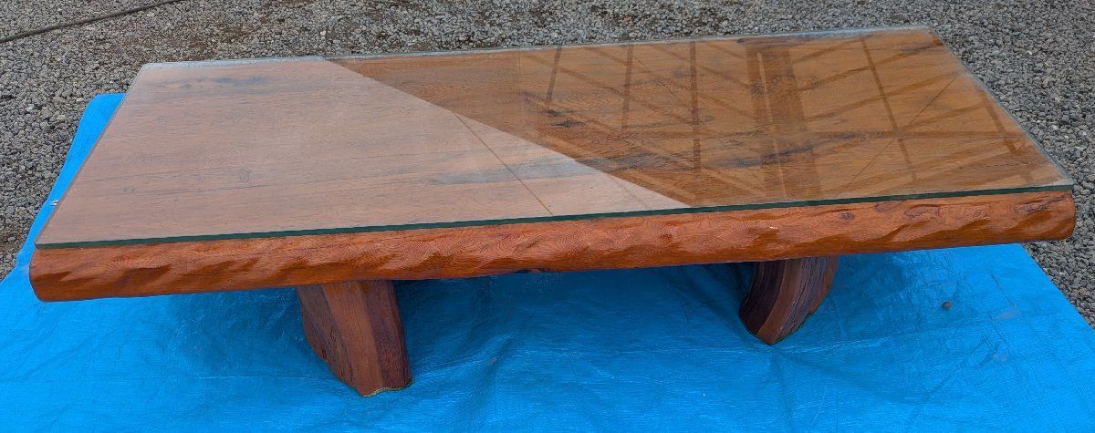 鹿児島発 屋久杉 天板外寸約140×57 厚み6㎝ 足