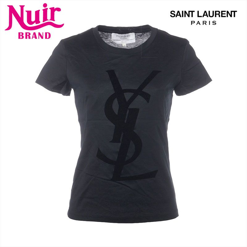 YVES SAINT LAURENT イヴ サンローラン 半袖Ｔシャツ ロゴ コットン Size XS