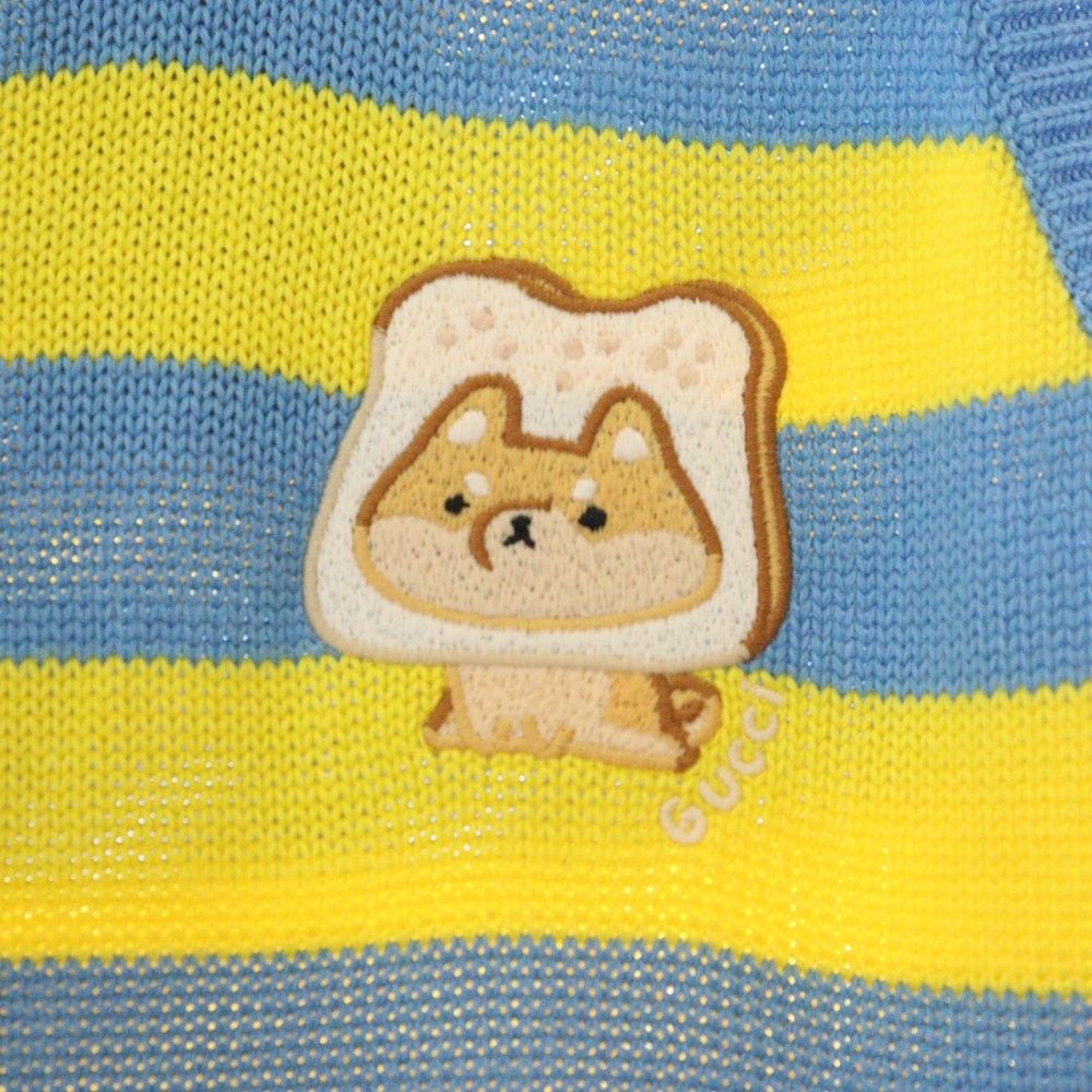 GUCCI (グッチ) 23AW アニマル 刺繍 マキシ丈 ボーダー ニット