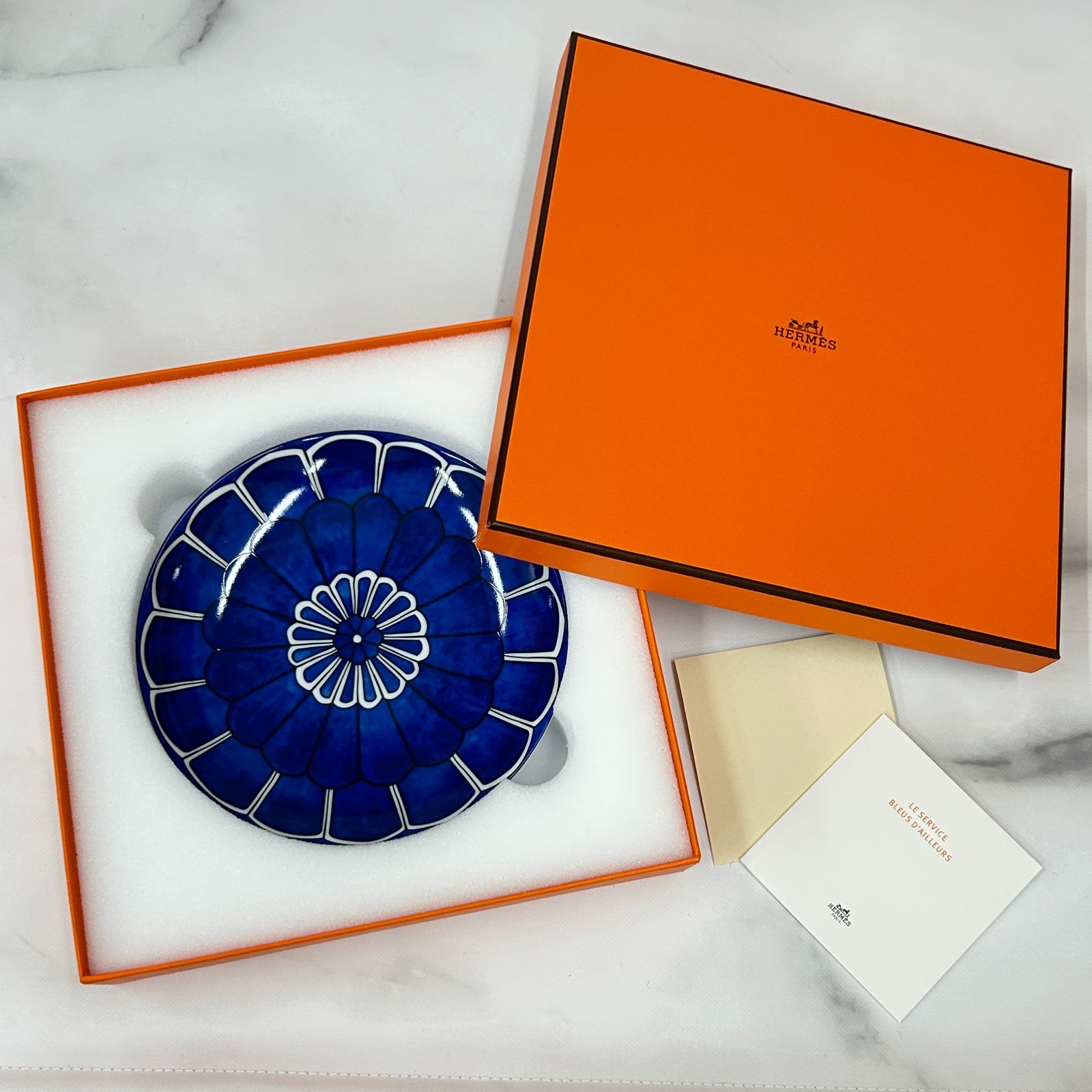 エルメス　ブルー　ダイユール　プレート　新品未使用 鑑定済み 【 新品未使用 】 エルメス 《 ブルーダイユール 》 ブルー