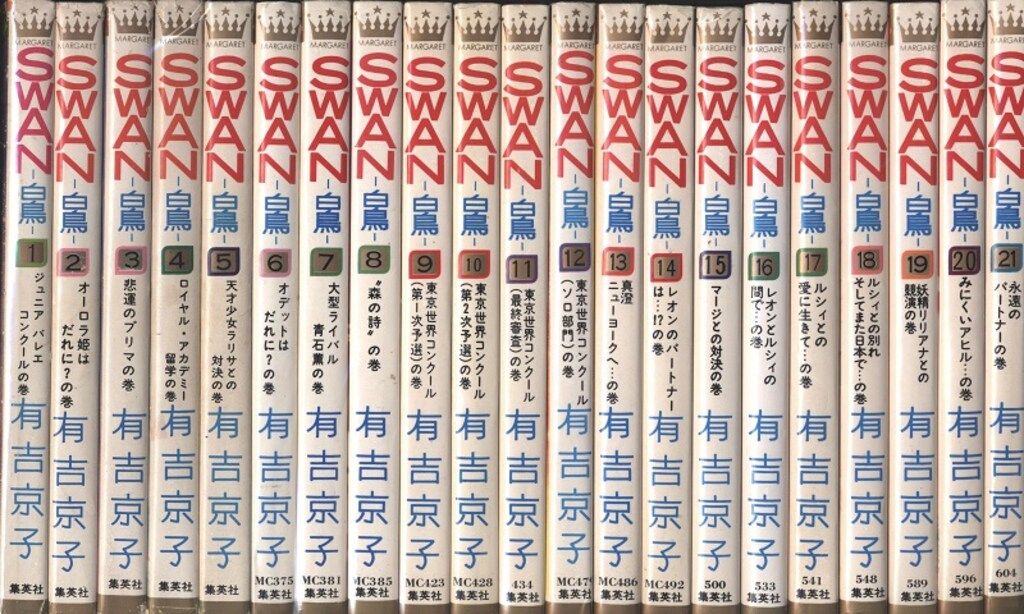 集英社 マーガレットコミックス 有吉京子 SWAN 全21巻 セット