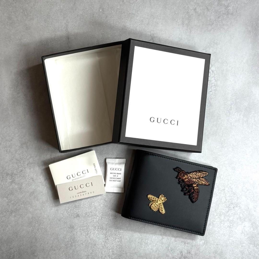 送料無料　GUCCI グッチ　マネークリップ　ハチ 希少/新品】 GUCCI グッチ / ビーアップリケマネークリップ ビル