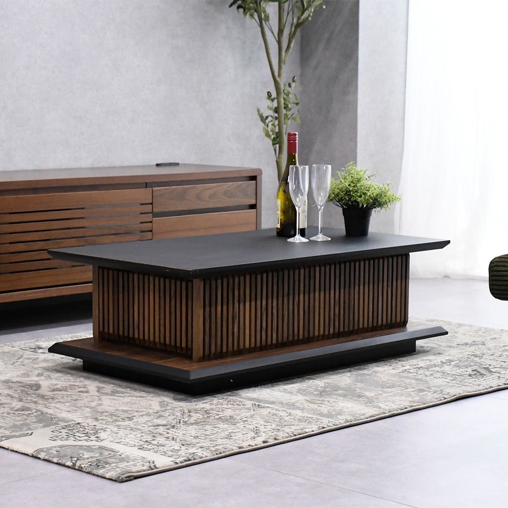 和モダン 木製センターテーブル 幅55cm 奥行100cm