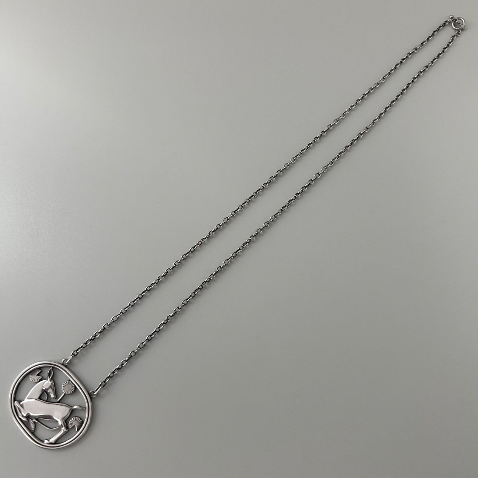 ジョージジェンセン ロング チェーン ネックレス ペンダント シカ 鹿