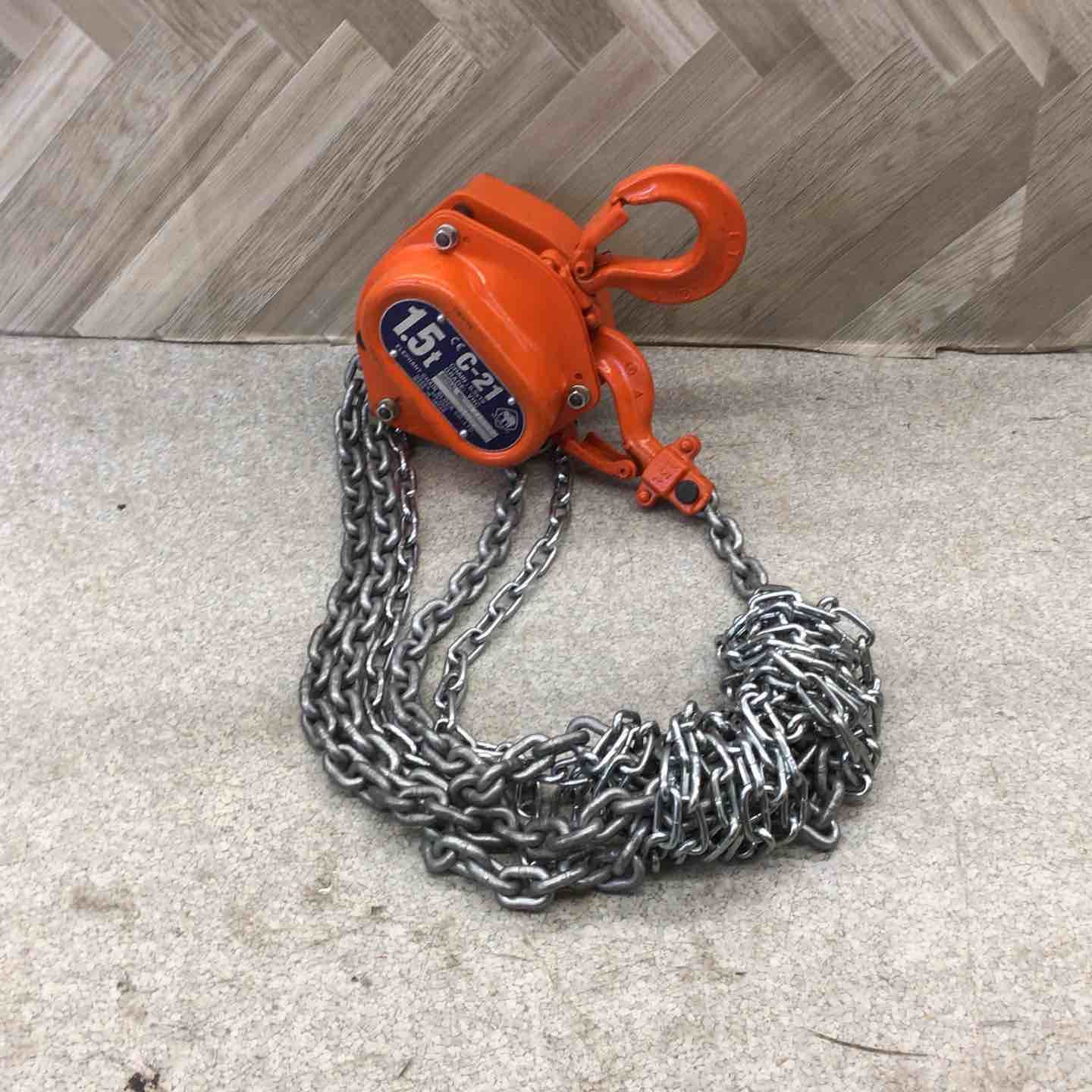 チェーンブロック C-21 象印 1.5ｔ【八潮店】 象印 C21-0.5 0.5ｔ 手動式