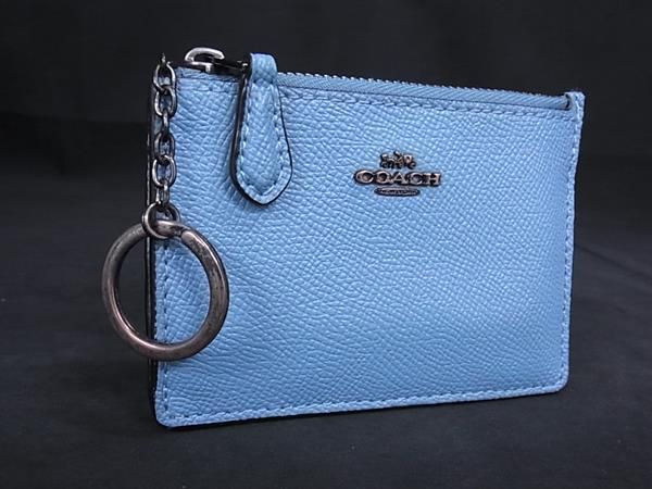オールドコーチCOACH ブルー レザー コインケース □美品□ COACH コーチ レザー カードケース カード入れ パス
