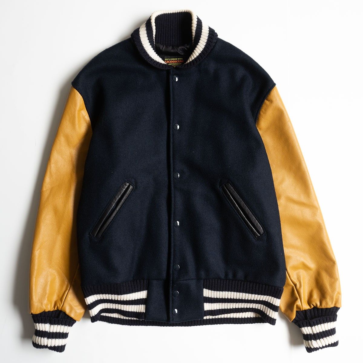 美品】SKOOKUM【メルトン×レザー スタジャン】38 スクーカム