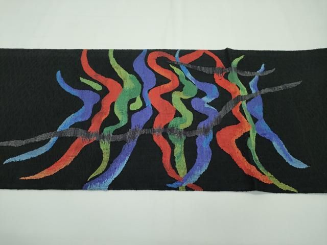 平和屋本店□極上 芸術家 岡本太郎 スリーシーズン 春夏秋 太鼓柄袋帯  