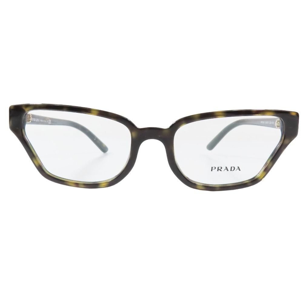 PRADA プラダ 眼鏡 アイウェア べっ甲柄 サングラス プラスチックフレーム キャットアイ型 デモレンズ 54□18 140 ブラウン メンズ レディース 古着