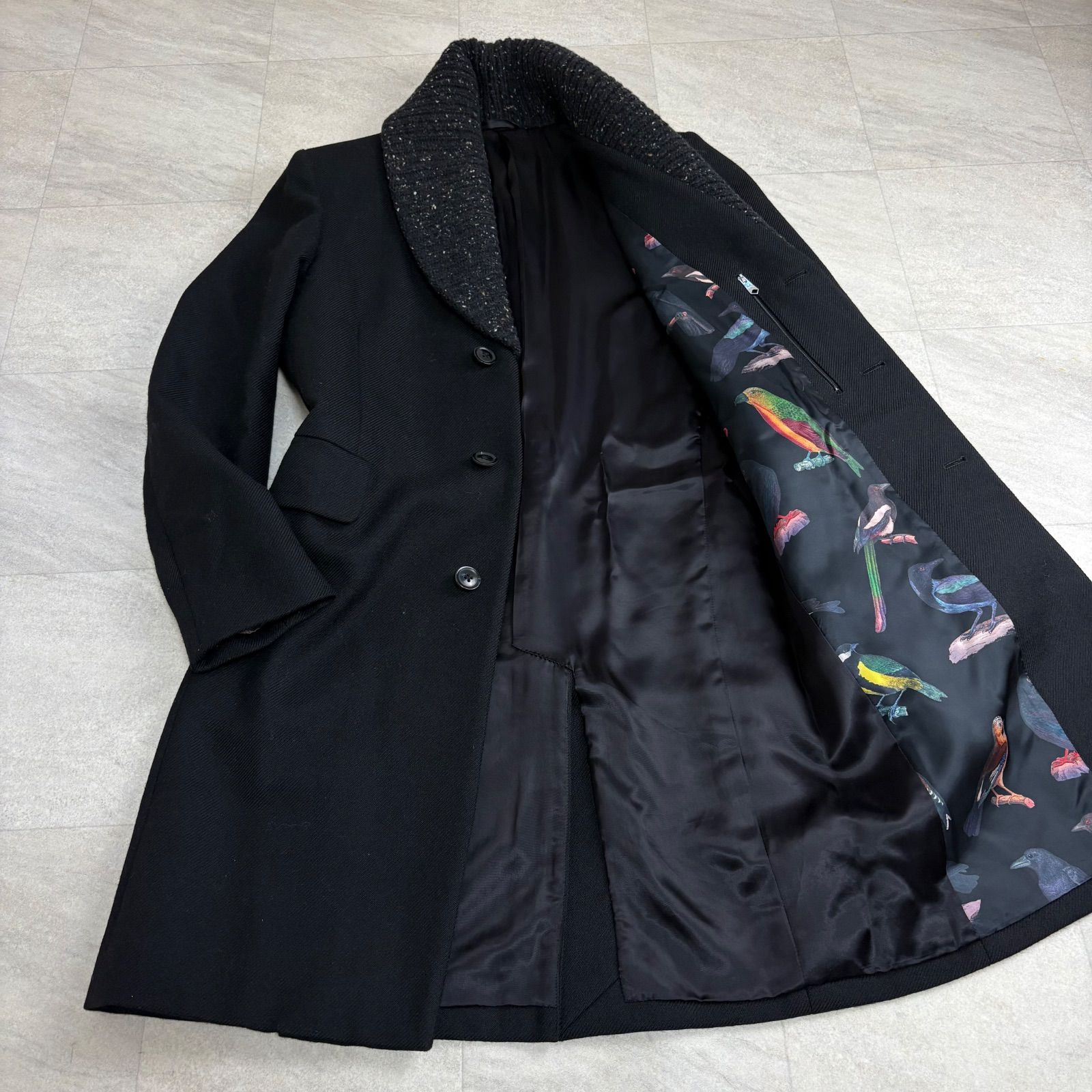 【美品】Paul Smith チェスターコート 花柄 極美品／現行 Paul Smith ポールスミス ロングコート 鳥柄 スタラン